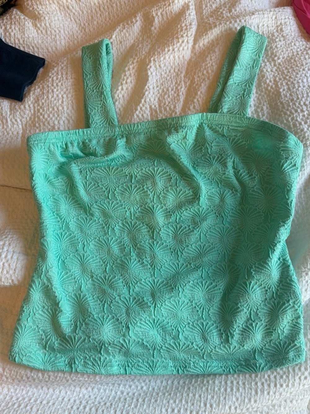 Buckle Mint Green Textured Square-Neck Tank